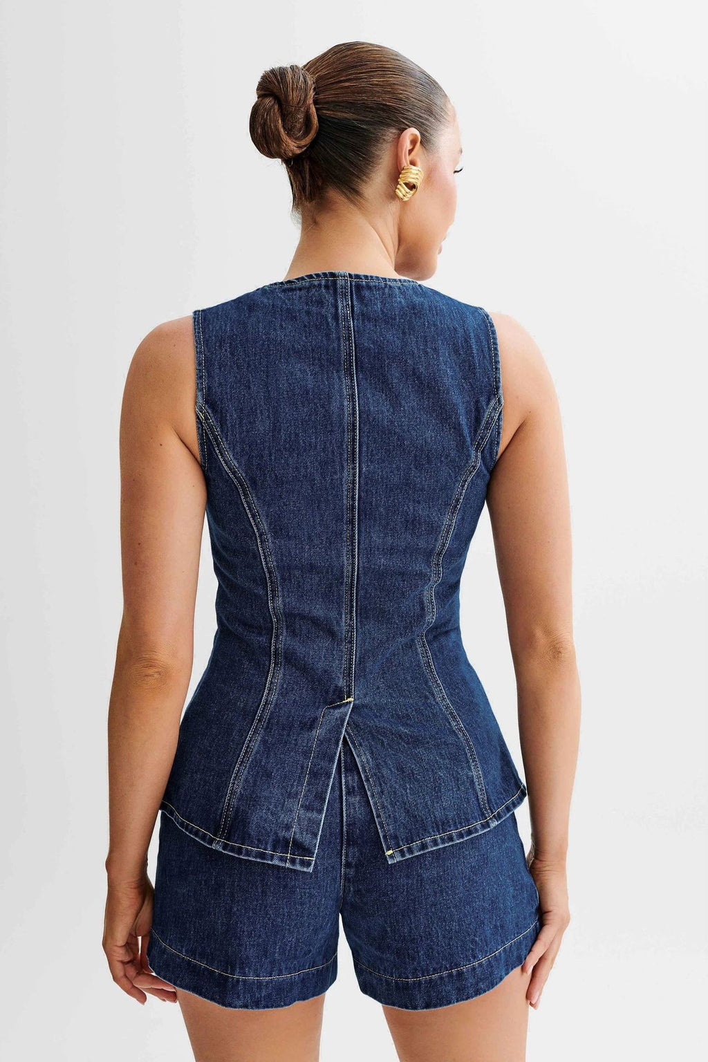 DENIM 2-PIECE SHORT SET