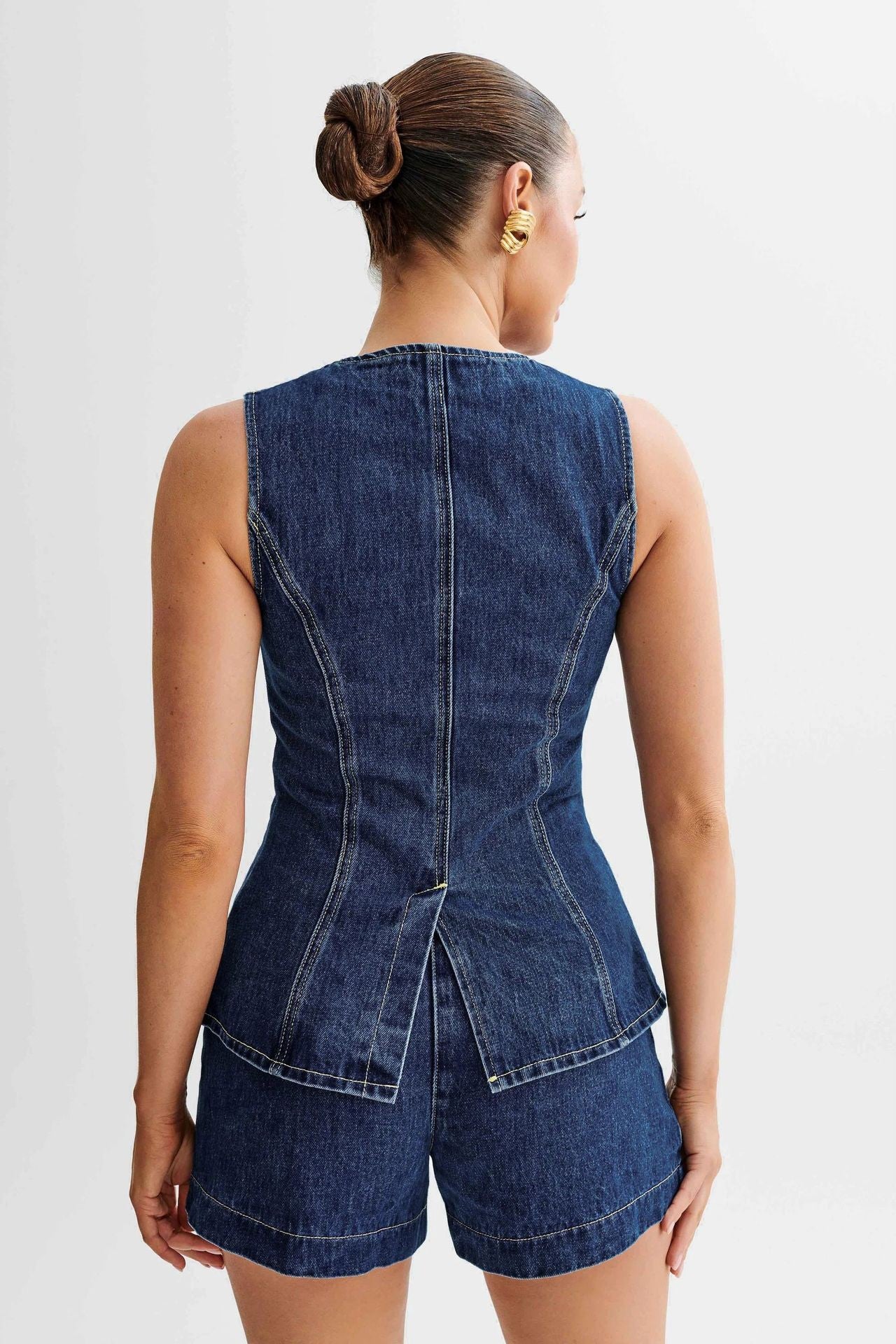 DENIM 2-PIECE SHORT SET