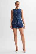 DENIM 2-PIECE SHORT SET